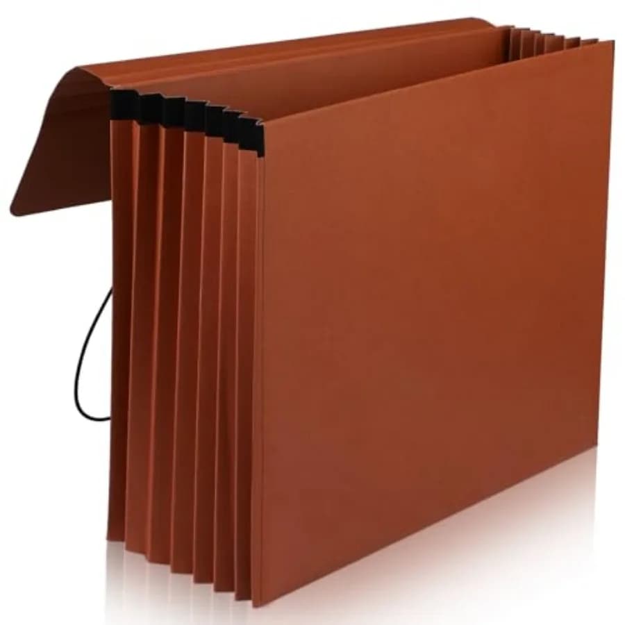1 Pc Expanding File Folder with Flap 5.3" Expansion, Expandable File Wallet with Elastic Cord Closure, Letter Size Heavy Duty D