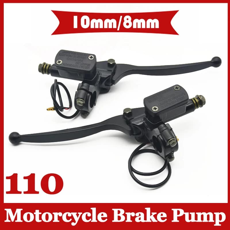 8/10mm Pompa Freno Moto Cilindro Maestro Anteriore Leva Freno Idraulico per Scooter Elettrico Dirt Pit Bike ATV Quad Moto