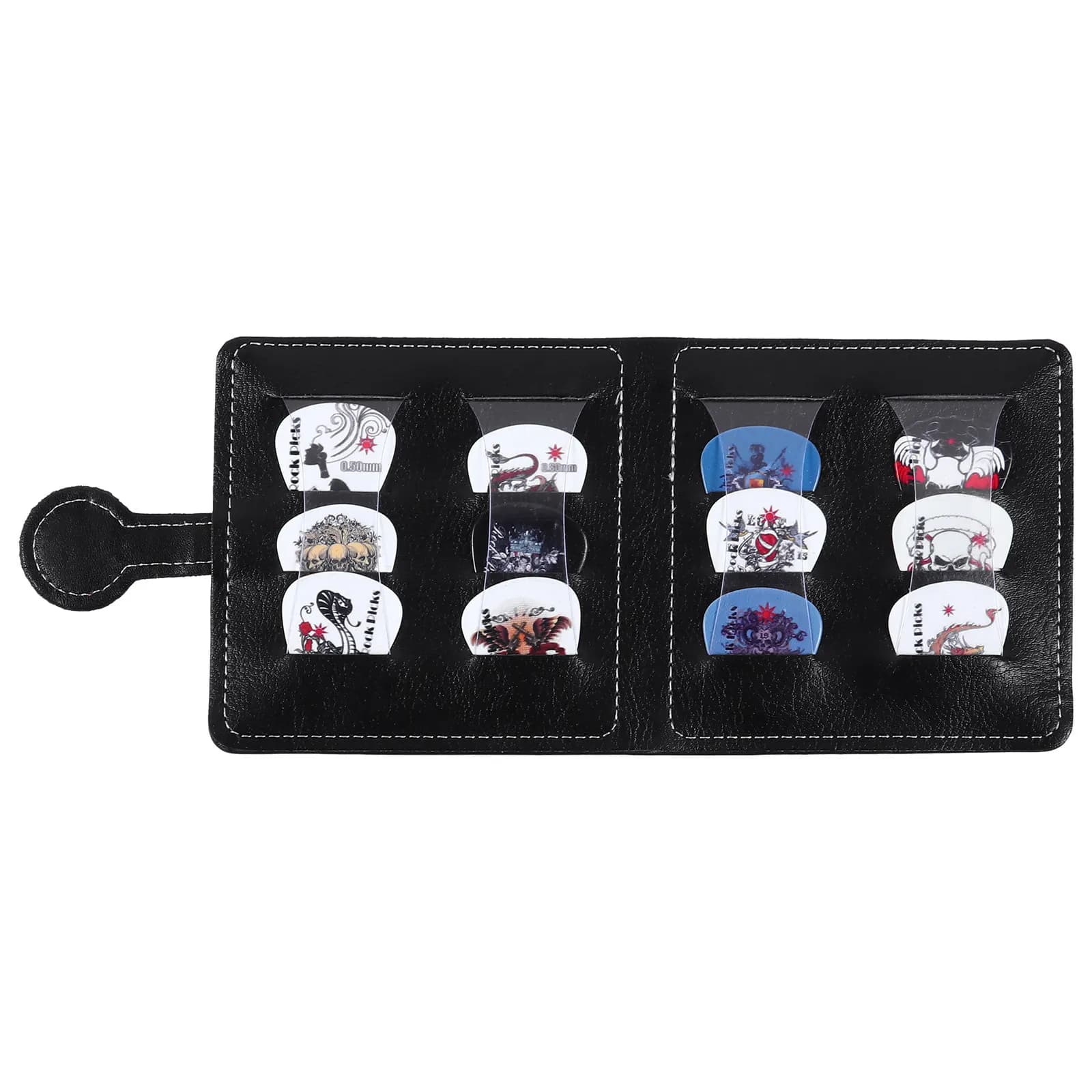 12 Picks Guitar Pick Bag Wallet type Holder PU Plectrum Compact Lightweight Fashionable Guitar Accessories Storage