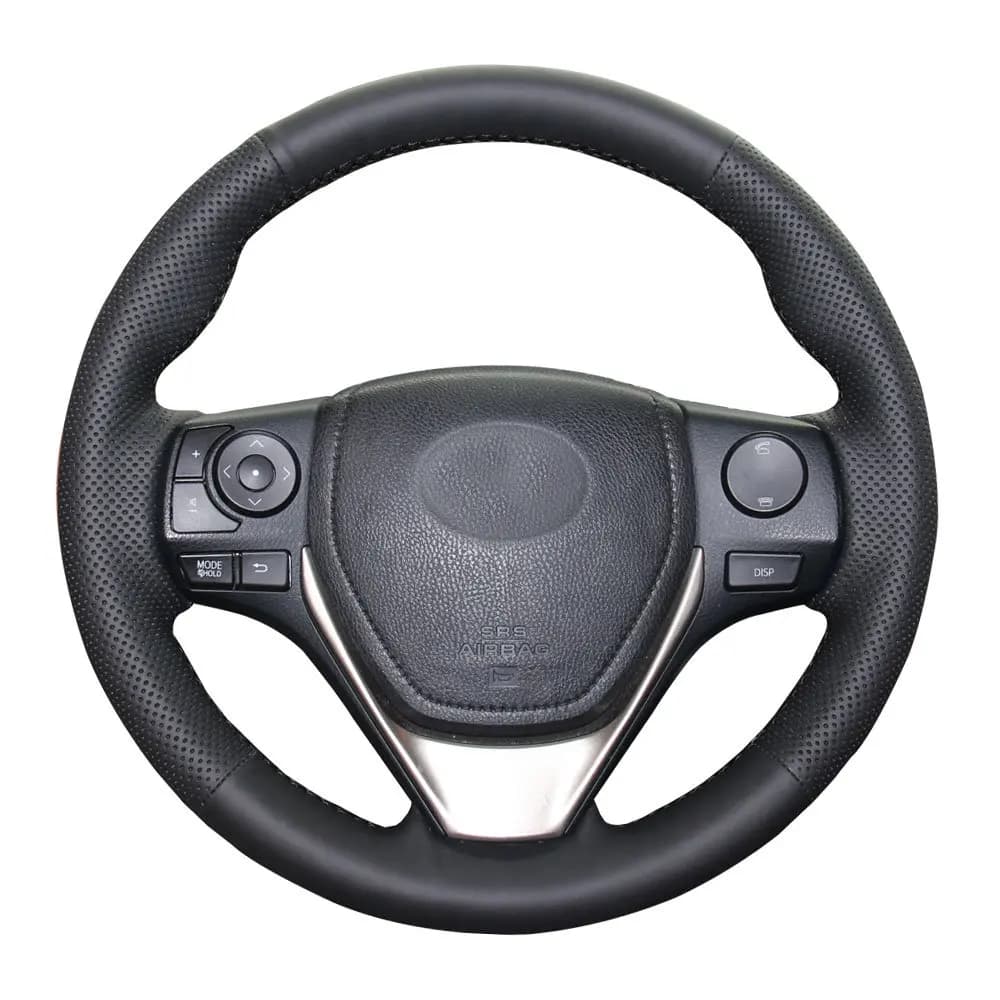 Coprivolante personalizzato in vera pelle nera per Toyota Corolla 2014-2018 RAV4 2013-2018 15 pollici fai da te