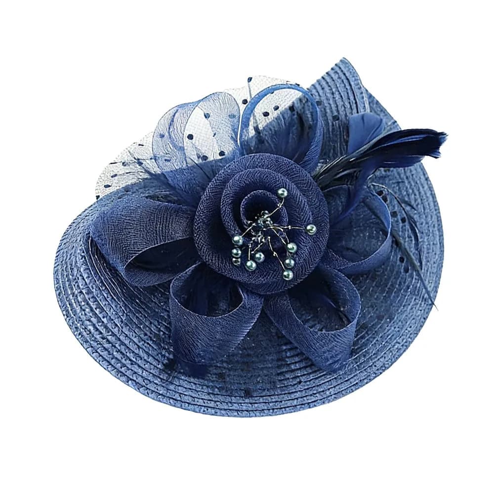New Mesh Ribbons Fascinator Caps Flower Feather Elegant Hair Drop Fascinator Hat Headwear Hair Accessories