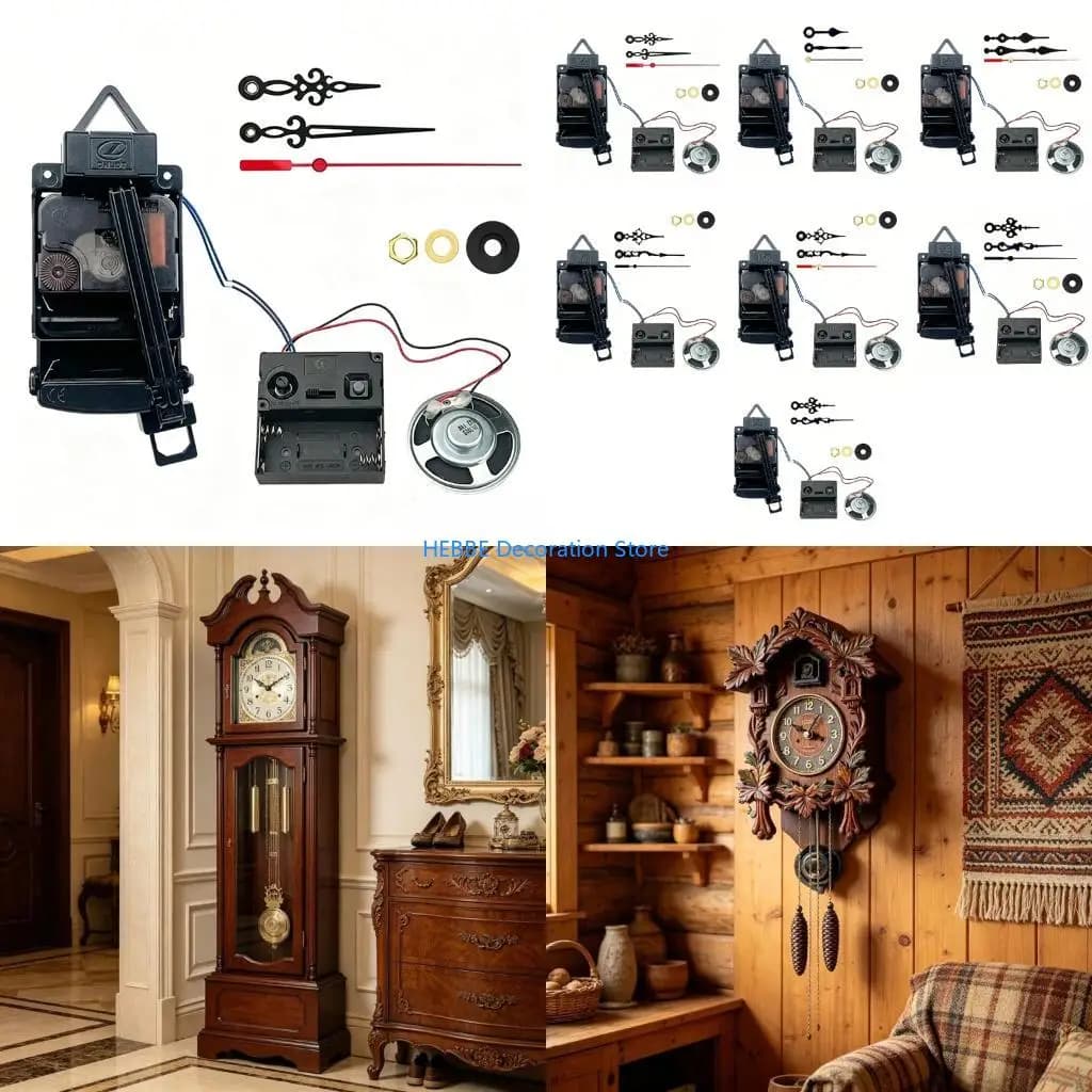 B0KC Quartzs Pendulum Clock Movement Mechanism Repair Parts Replacement Music Box Set