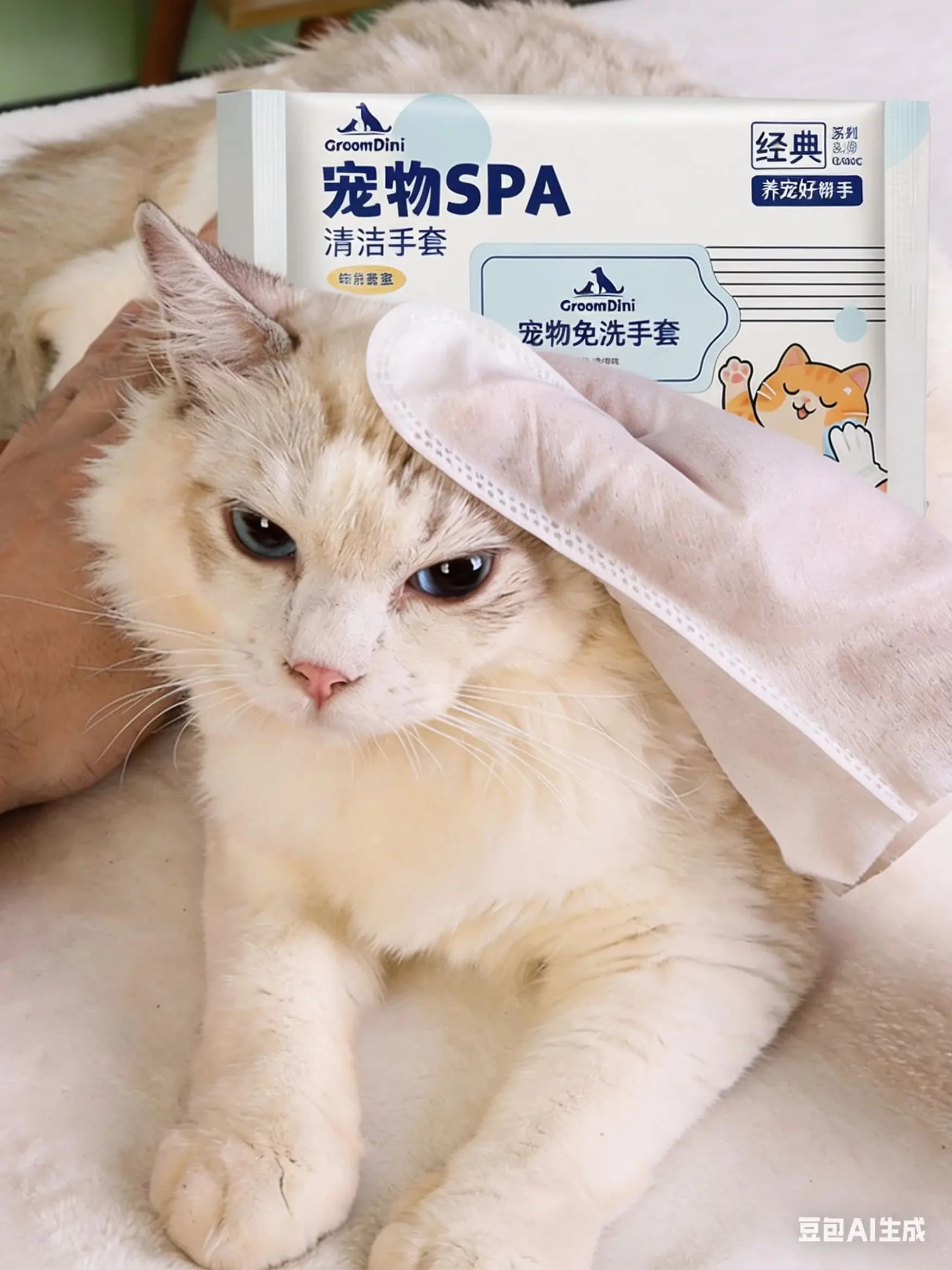 6 Pezzi Guanti Monouso per Cani e Gatti, Asciugamani per Lavaggio Senza Risciacquo, Guanti Deodoranti per Pulizia a Secco, Asciugamani Umidi