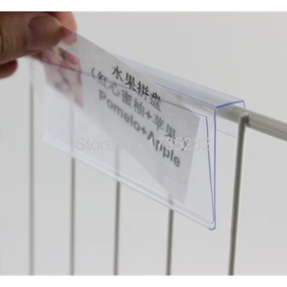 30 pz/lotto Etichetta di Plastica Appendere Display Titolare Cartellino del Prezzo Elenco Carta Data Striscia Supermercato Magazzino Bordo Scaffale