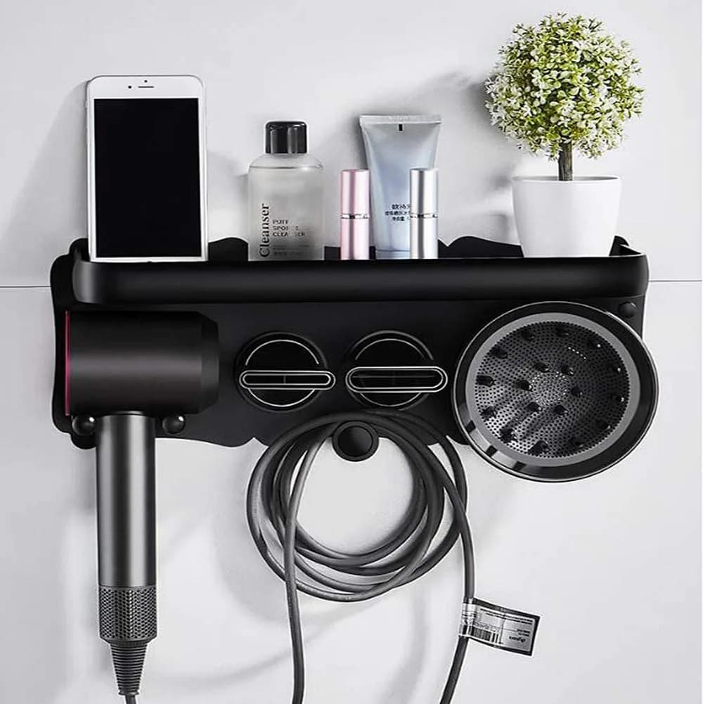 Metal Wall Mount Magnetic Holder for Supersonic Dyson and Other Models, Bathroom Brush Holder