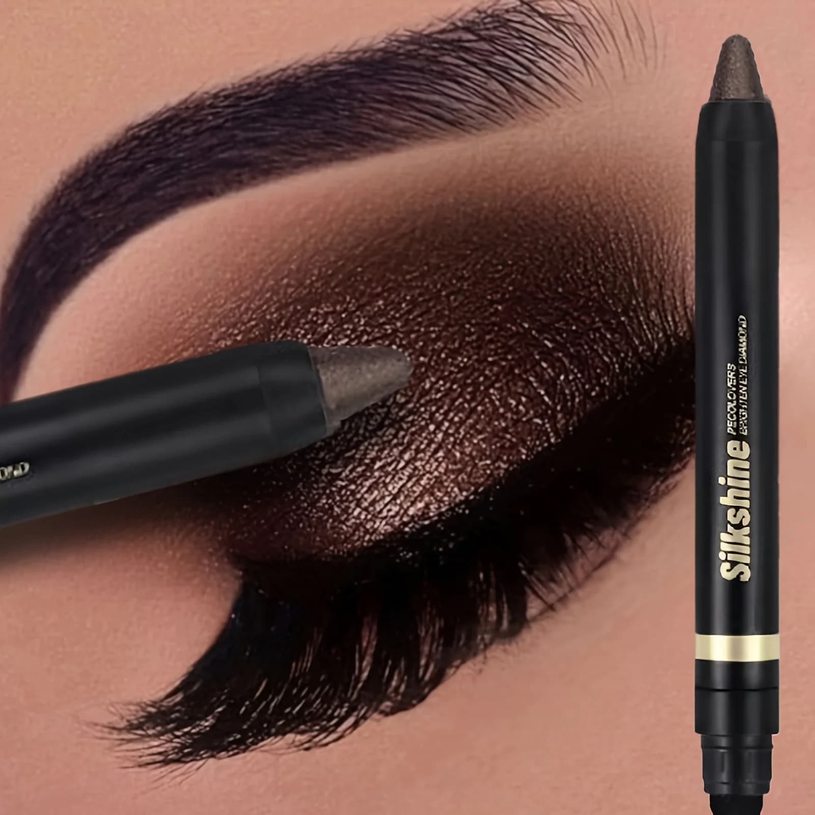 Stick umbrella with metallic glitter, opaque, waterproof, shimmering, lying, silk kiss, high gloss perlescent shadow pen and long life