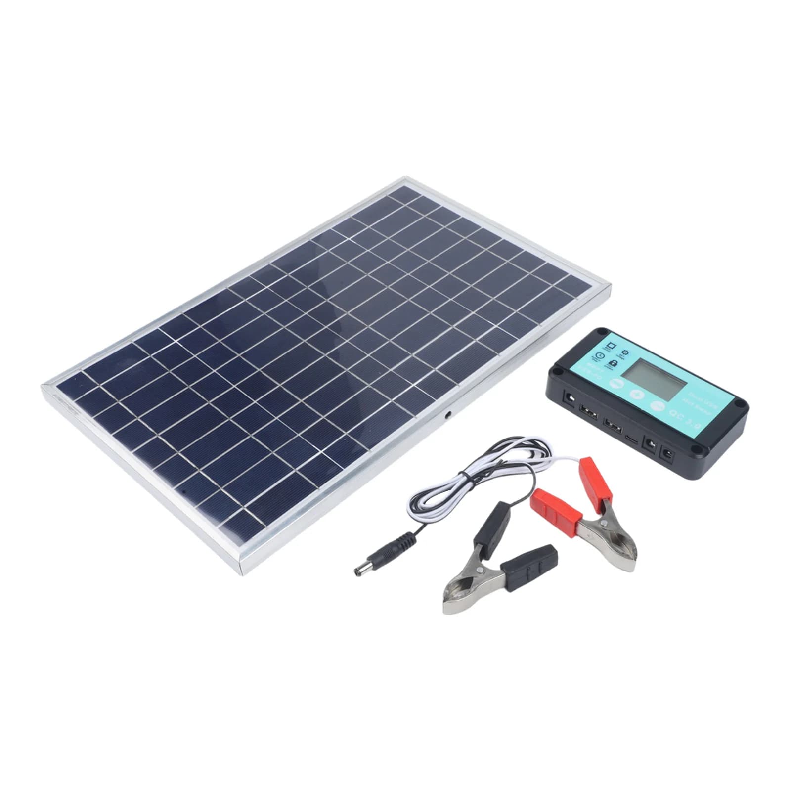 Kit Solare Portatile 200W con Pannello Solare, Tasso di Conversione 20, Diodo Interno Anti-Perdita, Caricatore Solare Portatile