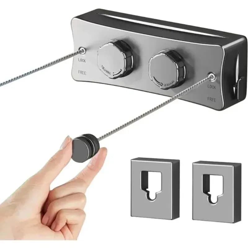 Retractable Clothesline Double Line Retractable Wall Mounted Washing Clothes Hanger Laundry Balcony Invisible Drying Lines New