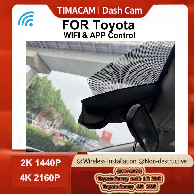 TIMACAM 2K 4K 2160P WIFI Car Dvr Dash Cam Camera For Toyota Camry xv70 v70 70 For Toyota Camry SE XSE LE XLE For Toyota Aurion