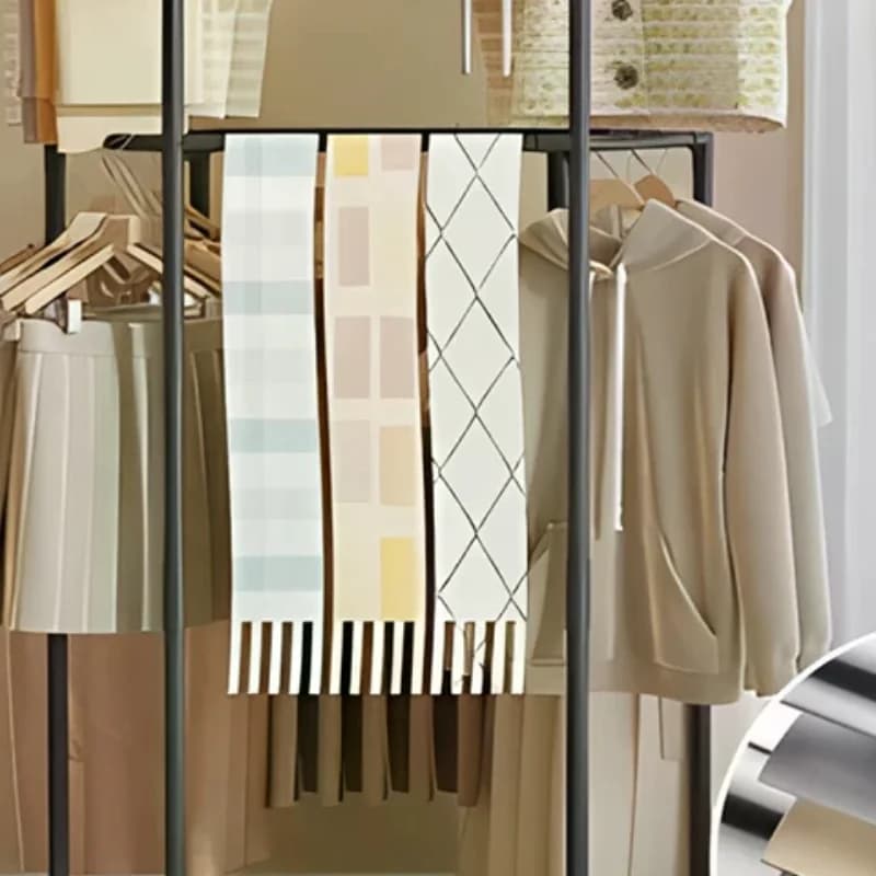 Hexagon Rotating Floor Clothes Rack Dormitory Coat Hanger Stand Indoor Drying Rack Movable Garment Organizer Hat Stand