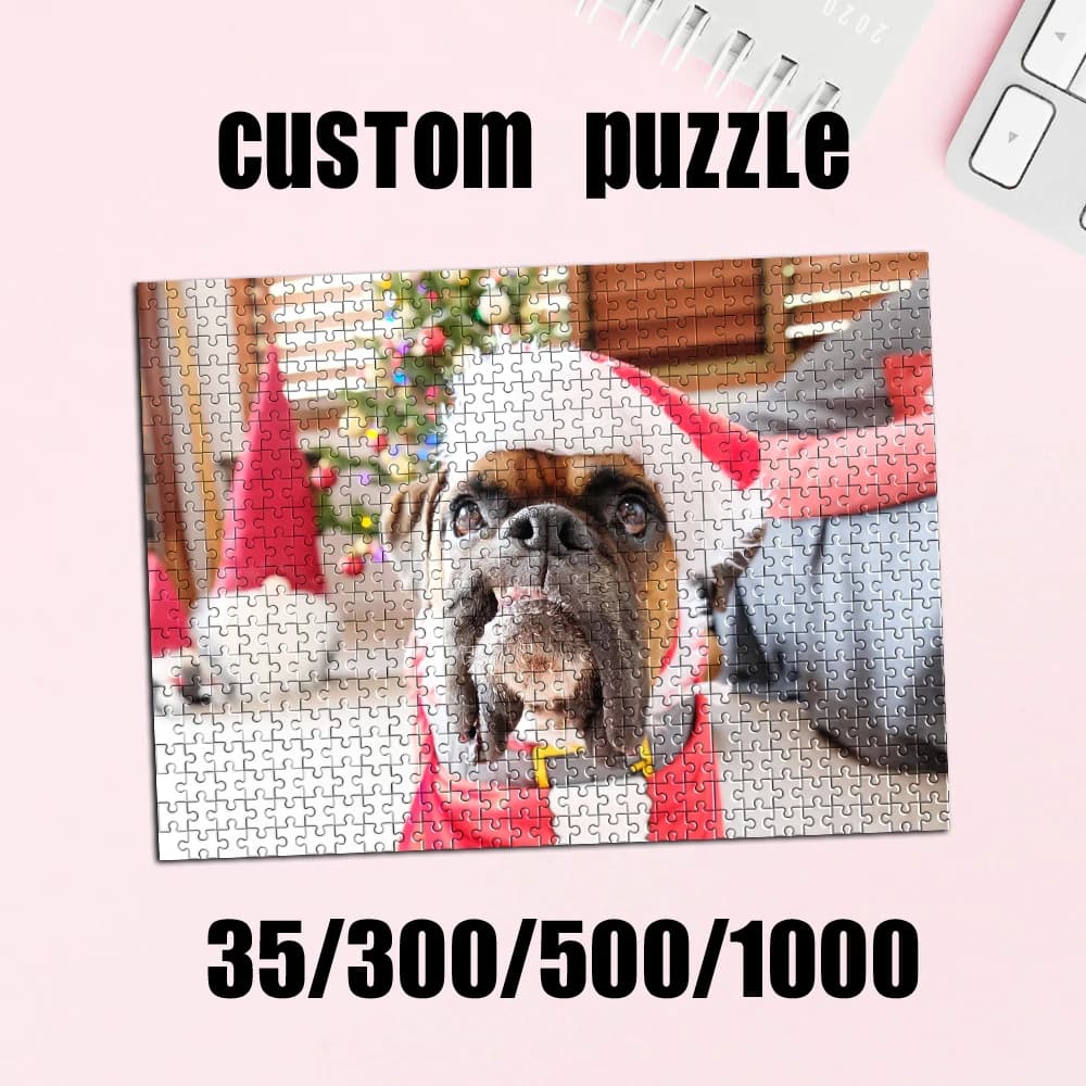 35/300/500/1000pcs Personalized Custom Photo Puzzle scenery photo DIY Toy Decoration Collectiable Growth Gift Christmas