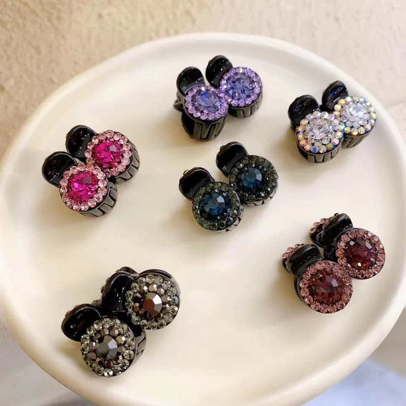 2 pz/set carino piccolo fermaglio per capelli di cristallo per le donne mini fermaglio per capelli ragazze frangia forcina per bambini artiglio clip set accessori per capelli forcina