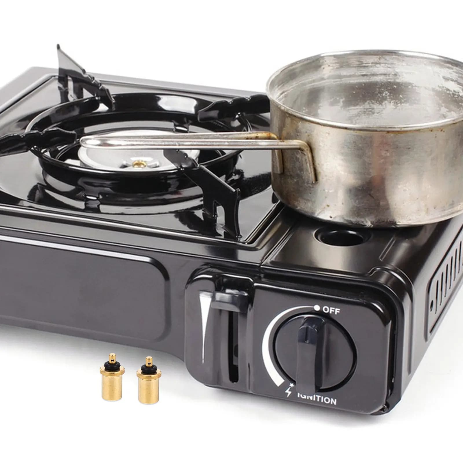2 Pieces Universal Gas Charging Adapter in Brass, 1Lb and 20Lb Propano Tank Connector, External Ring Accessories, Camping and Hiking
