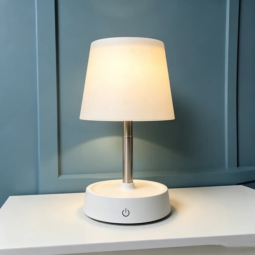Lampada da scrivania portatile a LED ricaricabile con porta USB, luce notturna con controllo touch per camera da letto, campeggio, uso esterno – Mini linguetta moderna