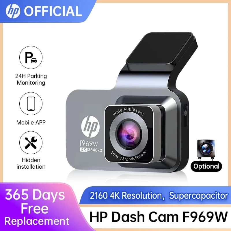 Car camera HP F969 dash cam camera 2160 4k HD night vision WiFi DVR video loop video parking monitoring dashcam auto dashcam