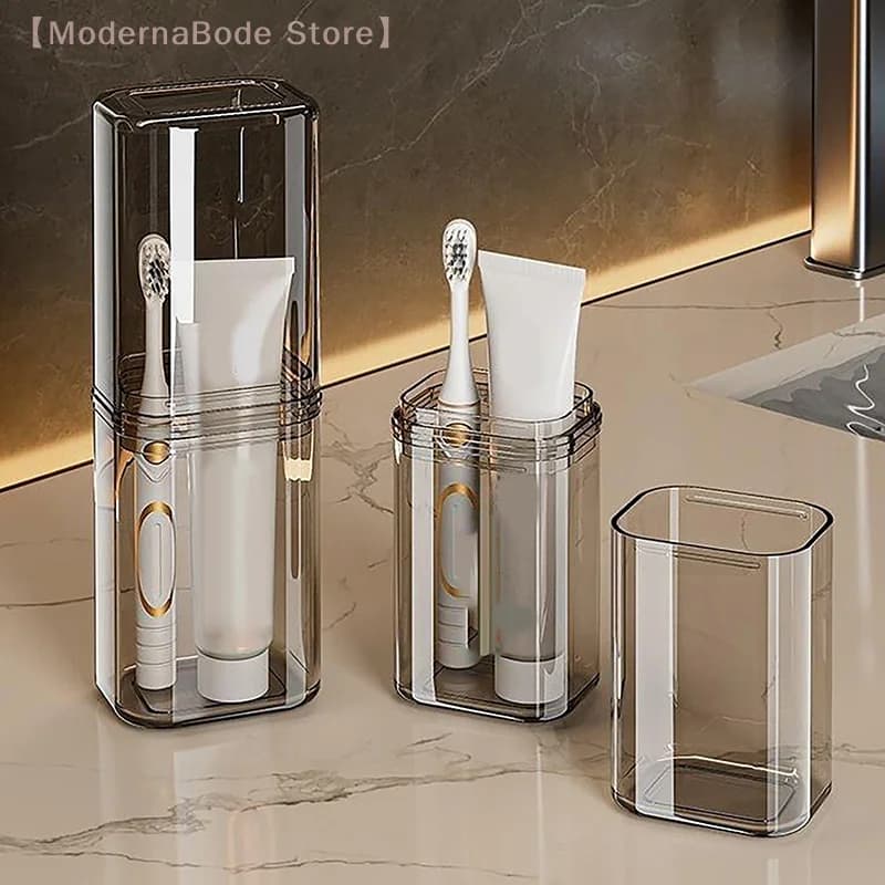 【M】Toothbrush Storage Box Portable Mouthwash Cup Toothpaste Storage Box Toiletry Set Travel Supplies Portable Toothbrush Cup