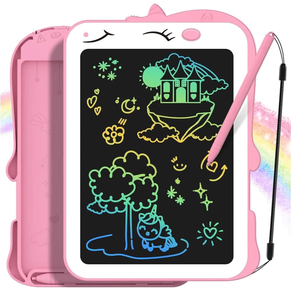 Tavoletta LCD da 8,5 Pollici con Unicorno Colorato per Bambini, Lavagna per Disegnare, Giocattolo Educativo da Viaggio, Regalo di Compleanno 3+