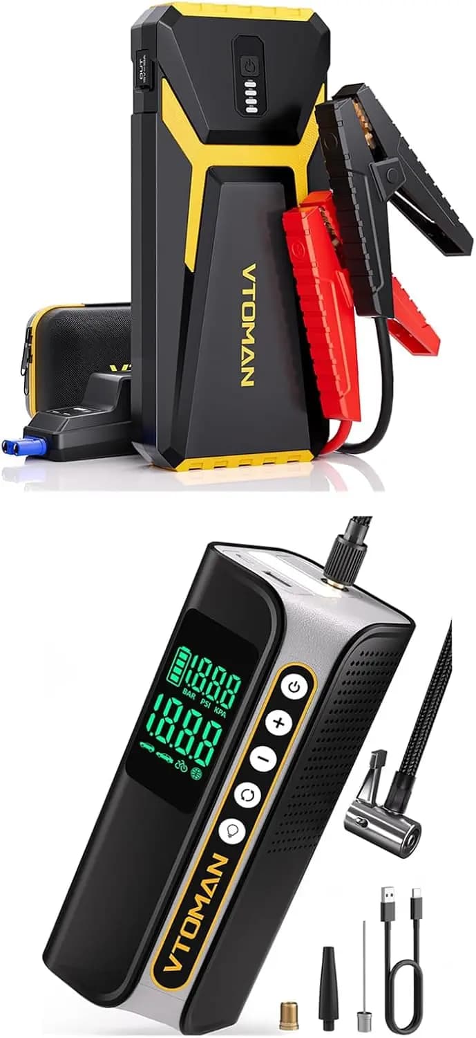 V10 3500A Jump Starter 12V Alimentatore al litio + Compressore d'aria X6 Pro