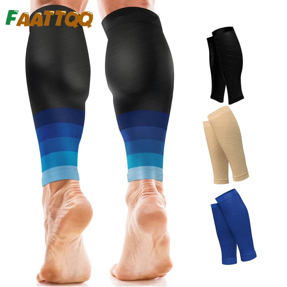 1 paio di maniche a compressione per polpacci per uomo donna, supporto per gambe per stecche tibetane, corsa 20-30 mmHg calzini per gambe senza piedi sport all'aria aperta