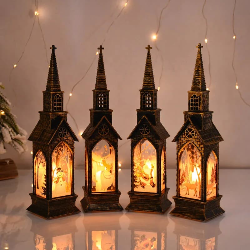 Natale LED Retro piccole luci a olio babbo natale pupazzo di neve cervo luce notturna buon natale capodanno decorazione della casa regalo per feste di natale per bambini