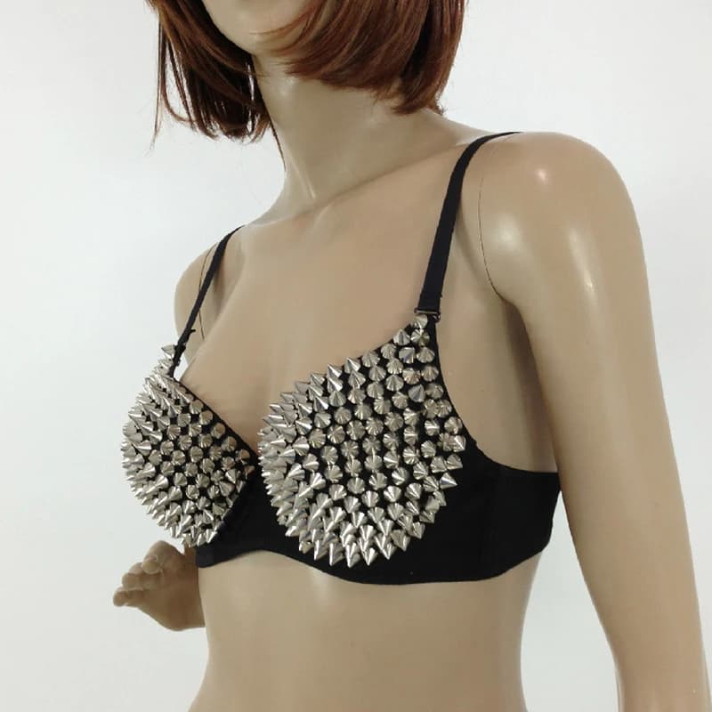 Nuova Lingerie Sexy, Reggiseni per Donne, Top Reggiseno Steampunk con Borchie, Reggiseno Senza Ferretto, Top alla Moda per Feste e Club, Intimo Femminile