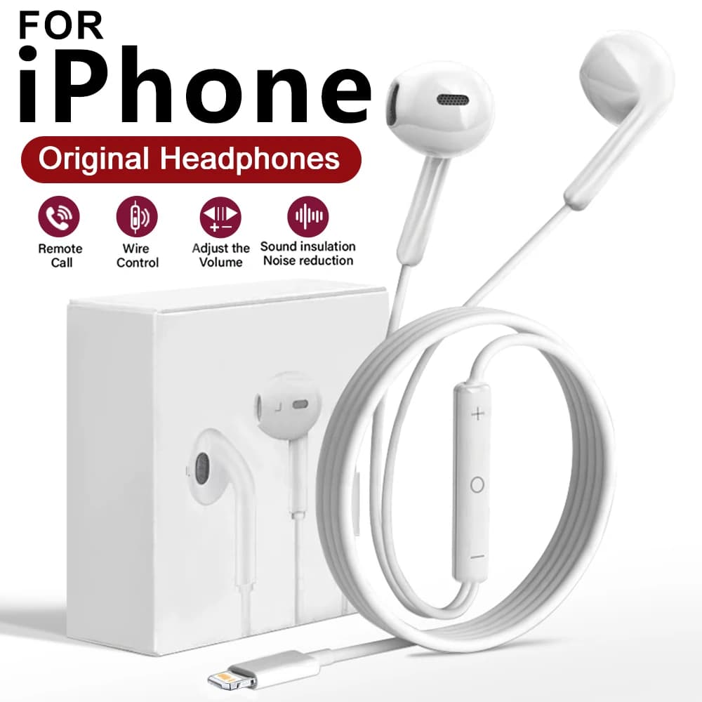 Original In-ear Wired Headphones for Apple iPad iPhone 17 12 13 14 15 16 Pro Max Laptop Tablet 3.5 mm Headphones