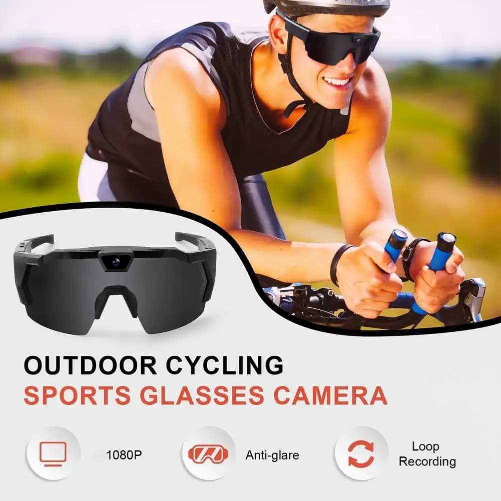 Pov Glasses Video Recording Glasses Baseball Sunglasses 4k Pov with Camera Wearable Glasses for Photo Video Light Men