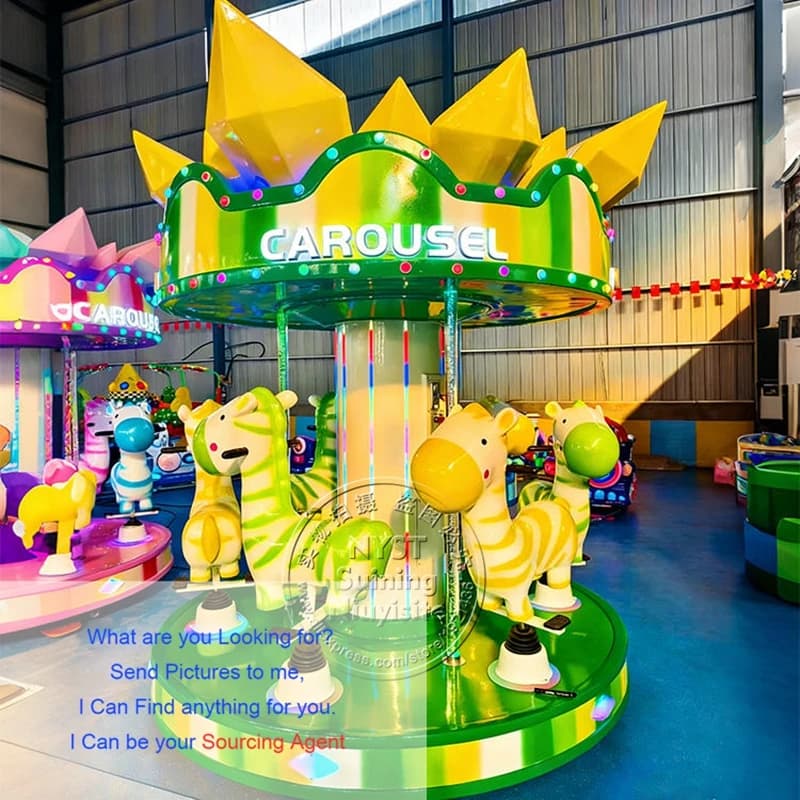 Centro commerciale per interni Caroselli per bambini a gettoni 6 posti Merry Go Round Horse Kiddie Rides Parco divertimenti Macchina da gioco arcade