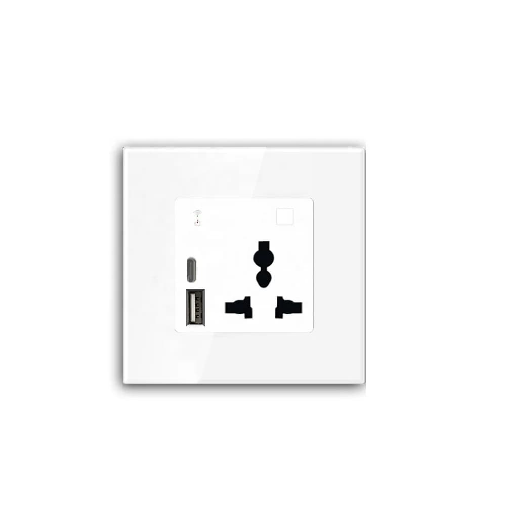 Presa a muro WIFI per sistema Smart Home con USB/tipo C e scatola di immagazzinaggio per telefono Presa 13A Presa a muro per presa di alimentazione universale intelligente Wifi