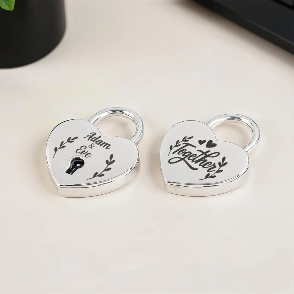 1PC Lucchetto a Forma di Cuore Personalizzato con Nome Creativo per Scatola di Gioielli Piccola Scatola in Legno