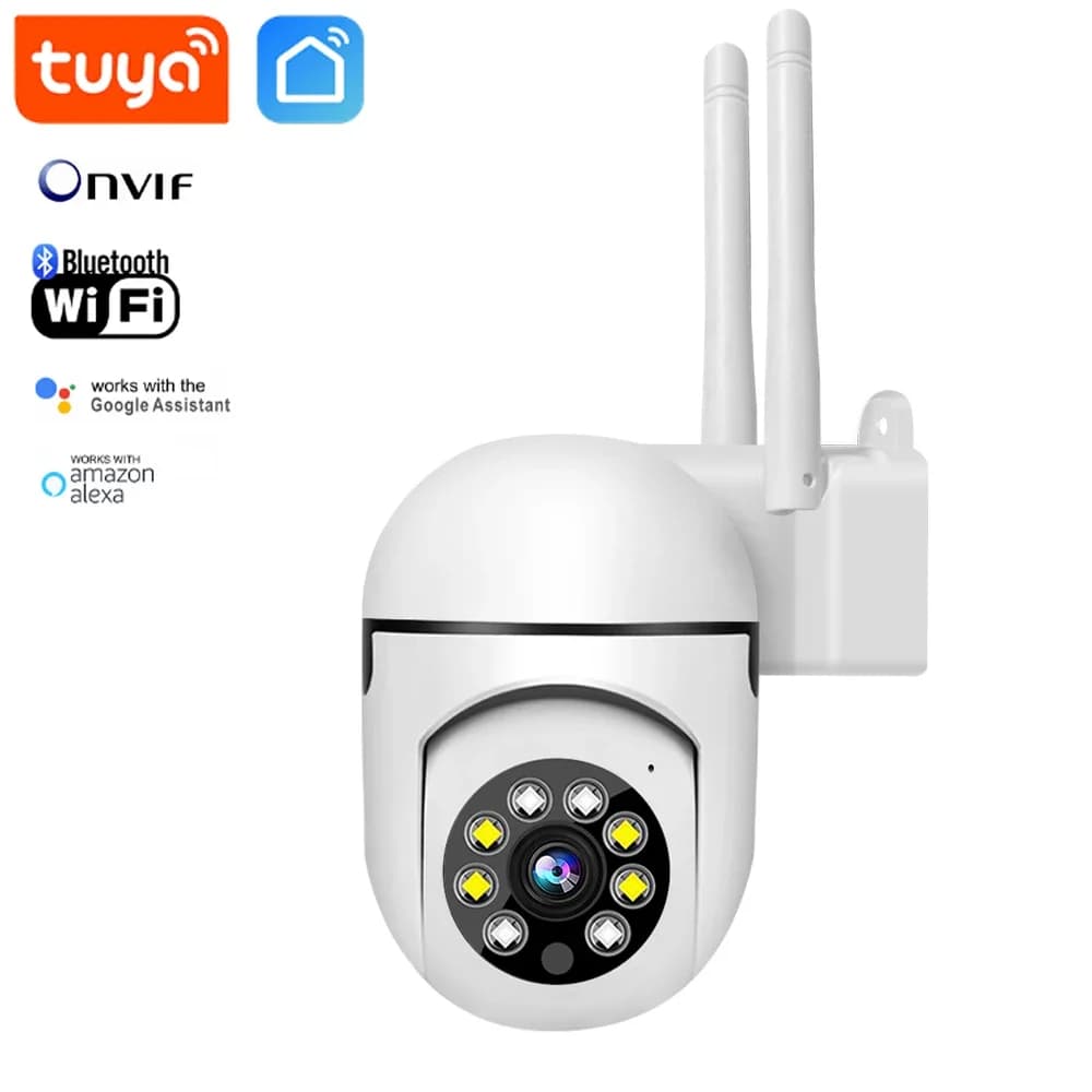 Telecamera WiFi Interna Tuya Smart Life con Audio Bidirezionale, Montaggio a Parete, Videocamera di Sicurezza Domestica CCTV