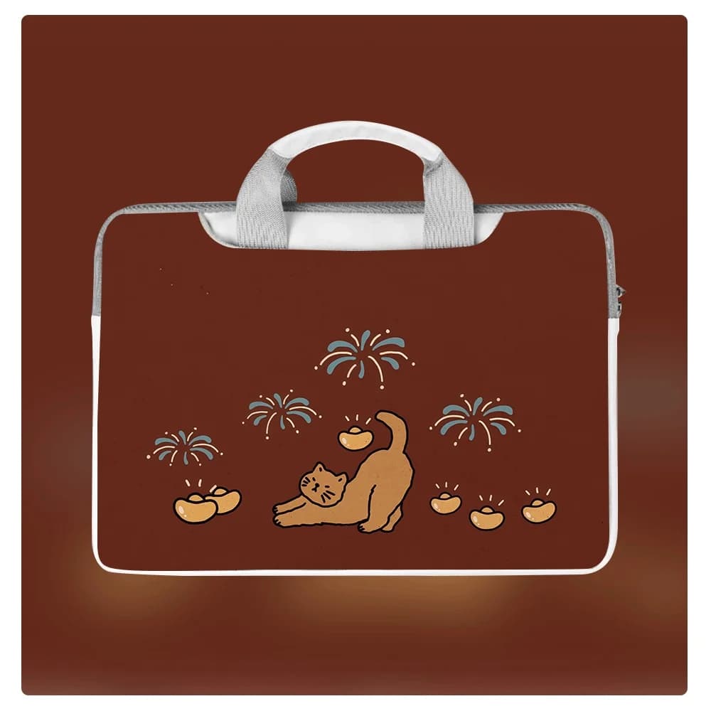 Borsa Portatile per Laptop, Custodia Protettiva per Macbook 12 13 14 15.6 16 Pollici, Macbook Air, Design Cartone Animato Gatti e Cani