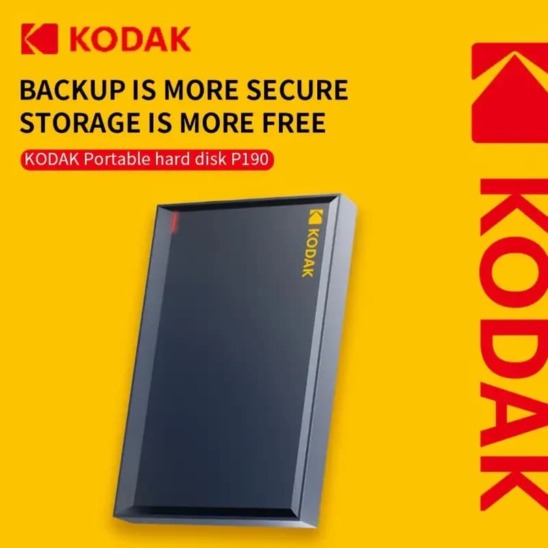 KODAK P190 Disco Rigido Esterno Portatile da 2.5" HDD 500G 1TB USB 3.0 5Gbps ad Alta Velocità per Gaming e Archiviazione per PS4 Xbox One PC Laptop Mac