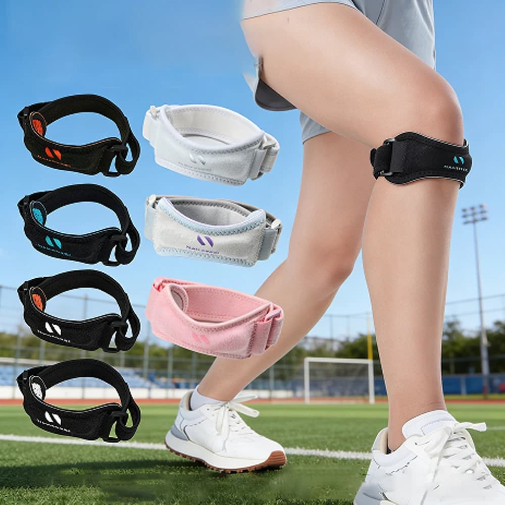 Supporto per Ginocchio Regolabile, Fascia di Supporto per Tendine Rotulee, Stabilizzatore per Corsa, Escursionismo, Basket, Sport, per Uomini e Donne
