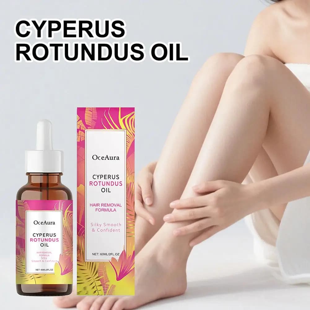 Olio di Cyperus Rotundus per Depilazione, Levigante, Lenitivo, Cura della Pelle, Idratante, Inibitore della Crescita dei Peli per Ascelle, Gambe e Braccia
