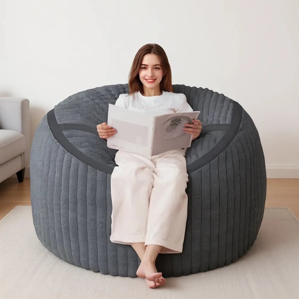 Sofa Bean Bag for Adults from Three Feet with Memory Foam padding and Soft Coating Synthetic Fur for Living Room, Bedroom and Games Room