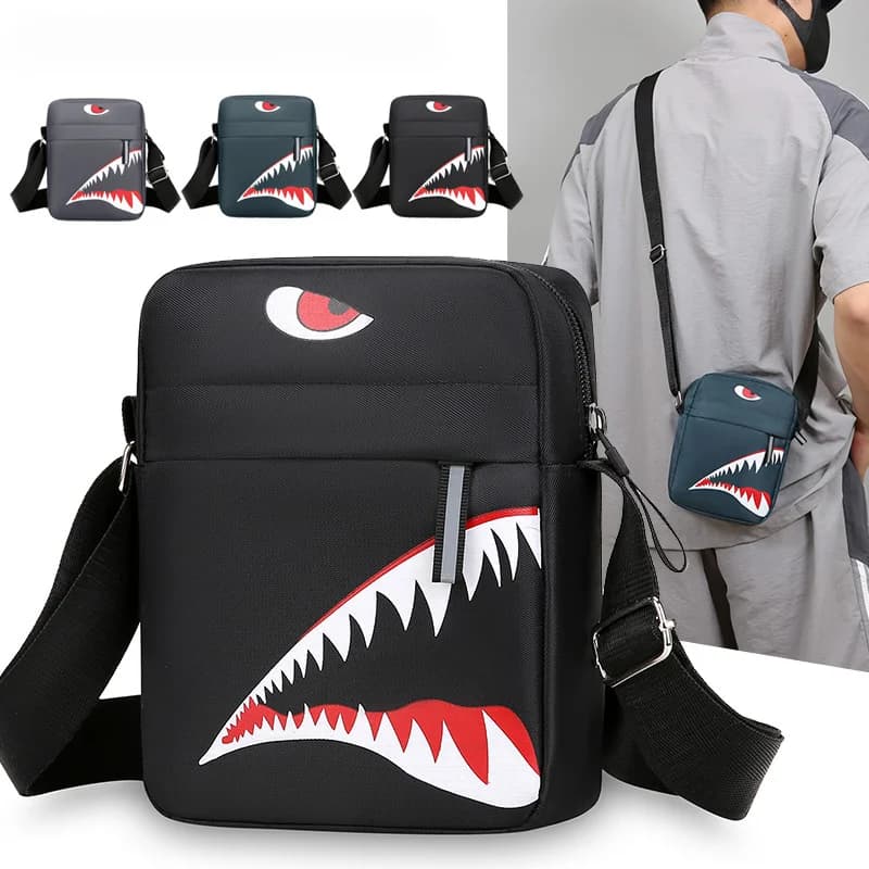 Borsa a Tracolla Casual da Uomo in Nylon, Borsa per Cellulare Unisex, Marsupio da Viaggio, Borsa da Petto Maschile