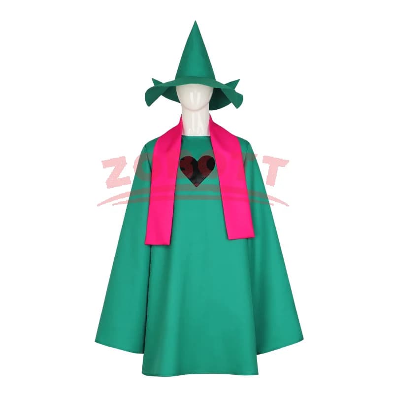 Undertale Ralsei Cosplay Felpa con cappuccio Mantello Top Deltarune Cosplay Mantello con cappello Sciarpa Costume di Halloween