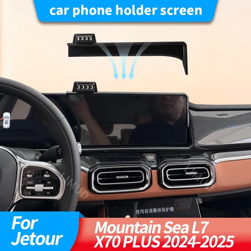 Supporto per telefono da auto con schermo per Jetour Mountain Sea L7 X70 PLUS 2024-2025, caricatore wireless magnetico, accessori auto