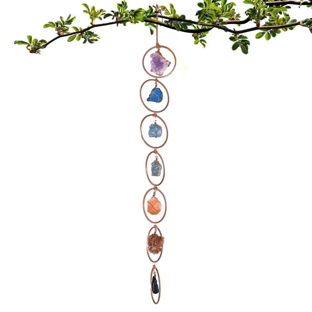 For Yoga Meditation Home Decorations Excellent Quality Gem Wind Chime Gem Pendant Chakra Gemstones Crystal Hanging Ornament