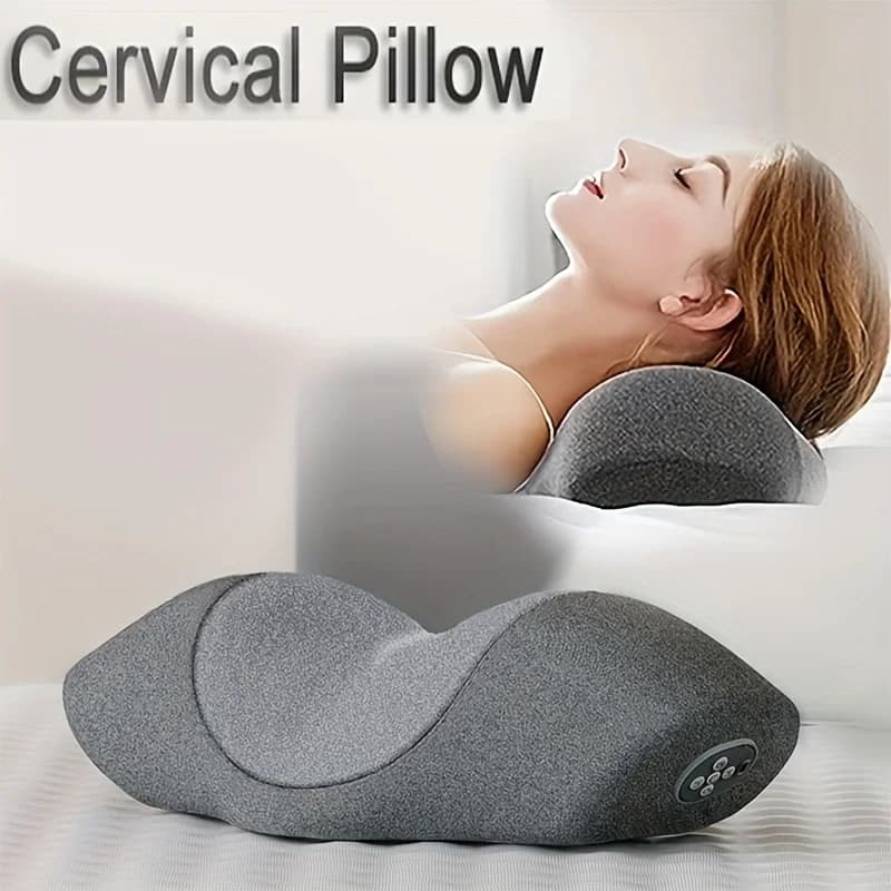 Cuscino Massaggiante, Area Riscaldante Extra Large, Supporto Ergonomico in Memory Foam, 4 Velocità, Portatile per Viaggi, Casa e Ufficio