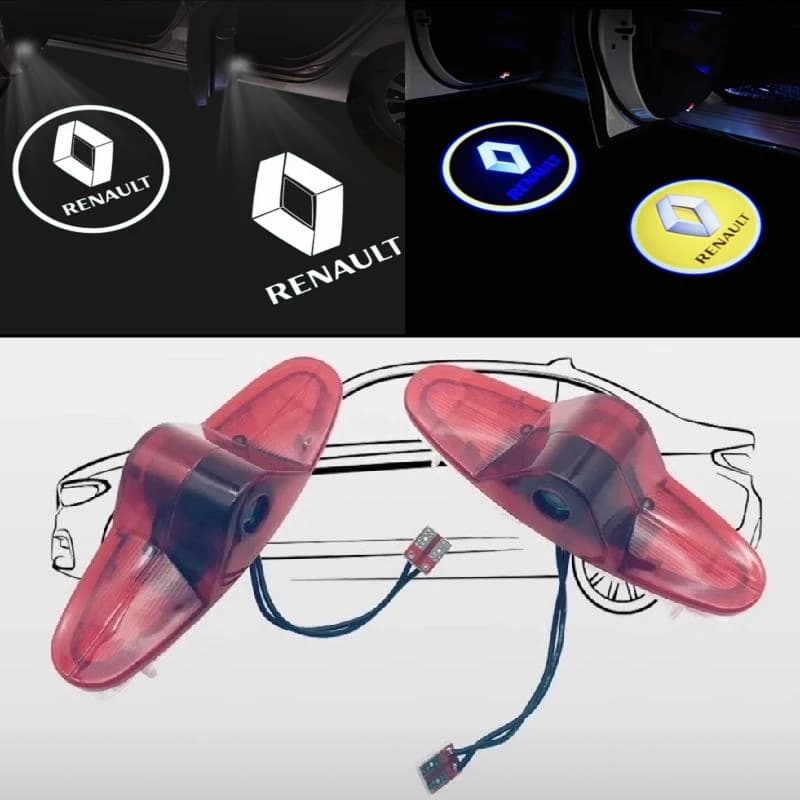 Proiettore laser per luci di benvenuto a LED universali Renault da 2 pezzi - 99% per auto adatte per HD Ghost Shadow 5s Installa luci per pozzanghera