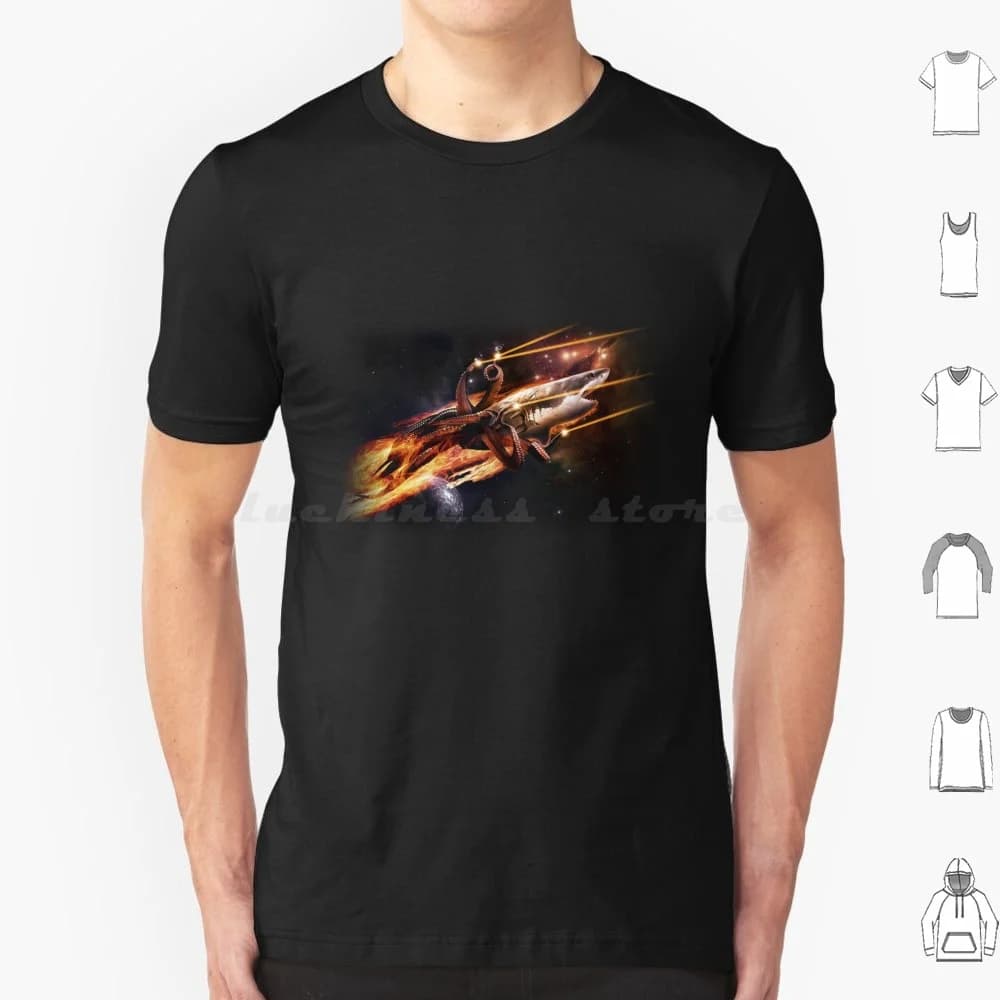 Sharktopus, nello spazio con laser! T Shirt Uomo Donna Bambini 6xl Sharktopus Shark Octopus Cthulhu Lasers Laser Lazer Dr Evil Dr