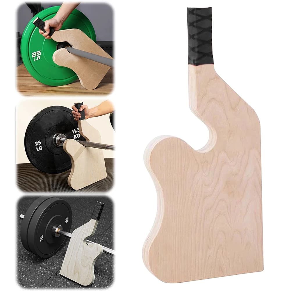 Wooden barbell lifter with anti-slip handle, fitness equipment for weight lifting