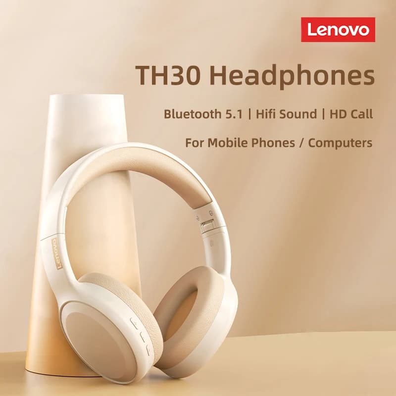Lenovo TH30 Wireless Headphones Bluetooth 5.1 Hifi Sound Music Headphones Gaming Sport Auricular Call HD with Original Audiophones