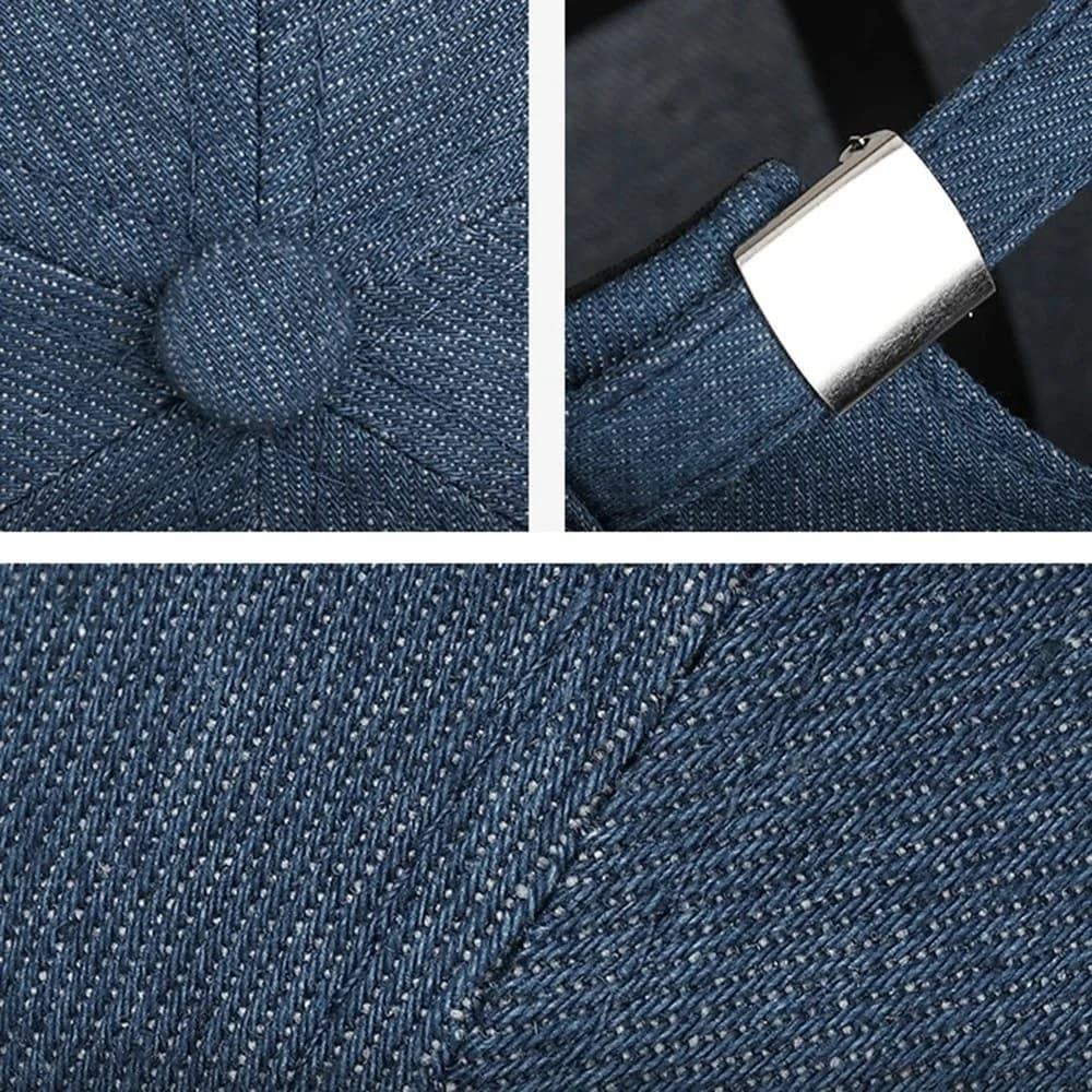 New Solid Color Denim Beanie Hats Adjustable Breathable Docker Cap Dome Melon Cap