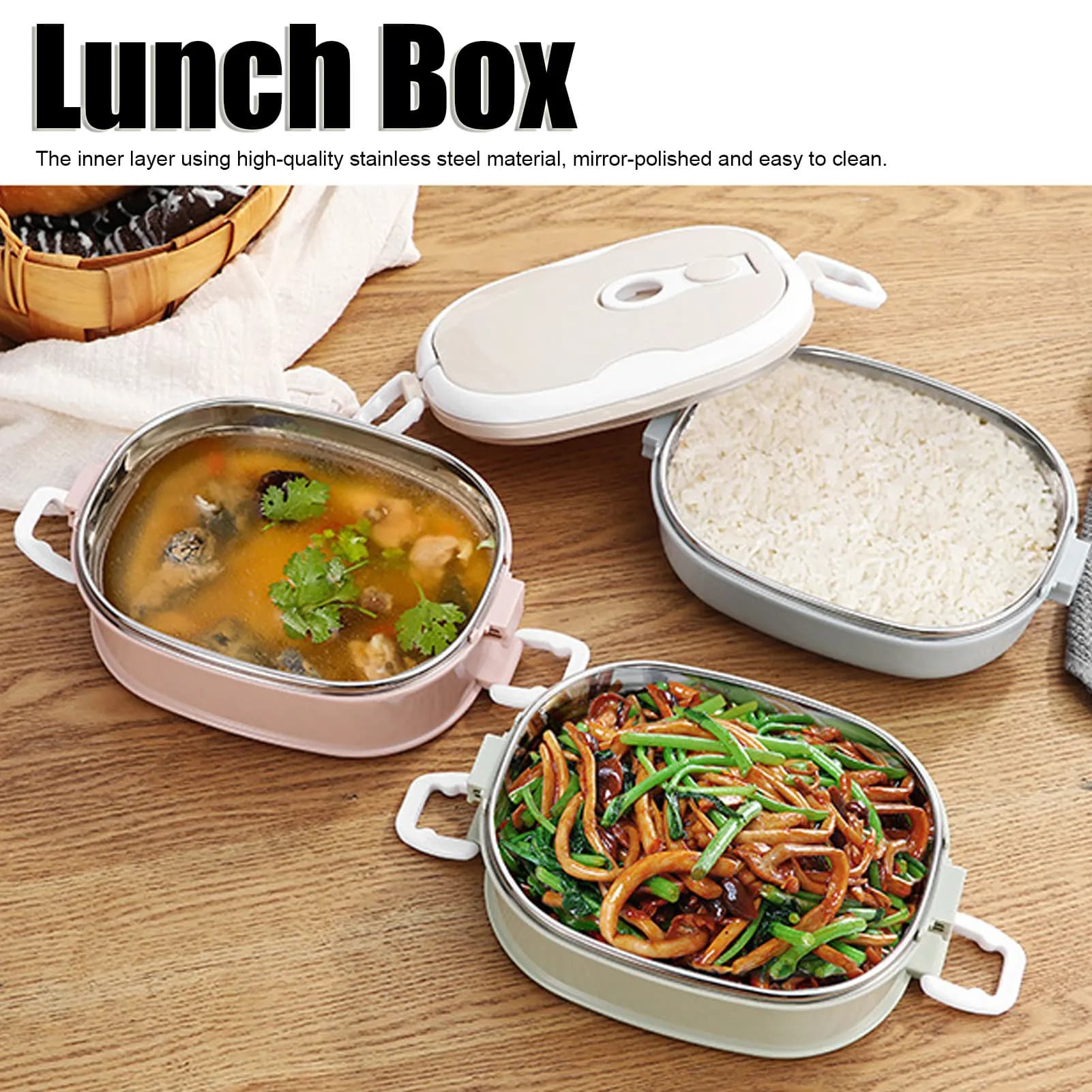 Lunch Box Lunch Box Contenitore per alimenti portatile in acciaio inossidabile per studenti Bambini Lavoro Utensili da cucina Lunch Box in acciaio inossidabile