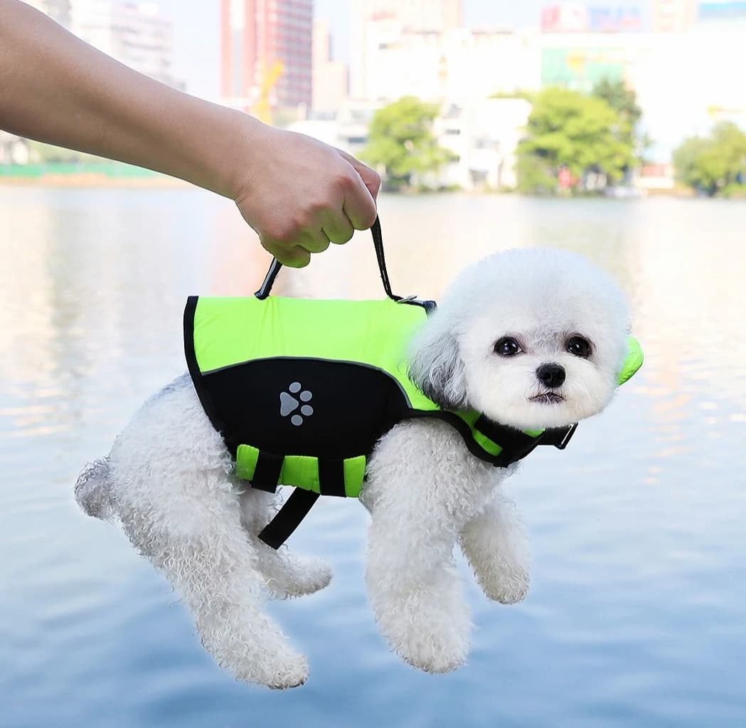Nuovo giubbotto di salvataggio per cani da compagnia, giubbotto da nuoto con manico, guinzaglio riflettente per cani di piccola taglia, media e grande, abbigliamento per animali domestici di sicurezza dell'acqua