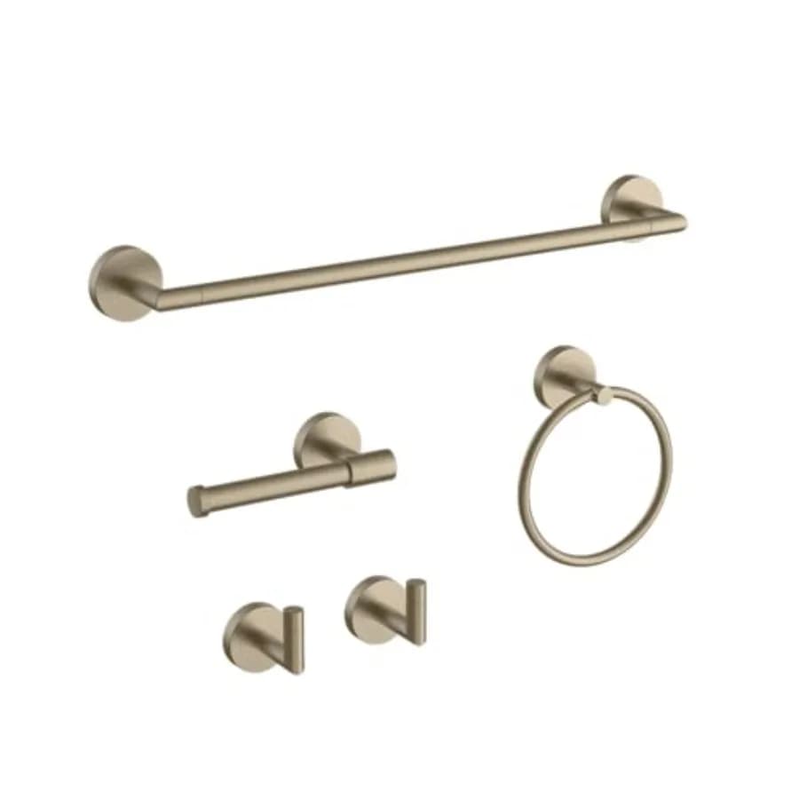 Set di Accessori per Bagno LAKETON da 5 Pezzi: Anello Porta Asciugamani, Barra Porta Asciugamani Regolabile ed Espandibile, Due Ganci per Asciugamani e Accappatoi
