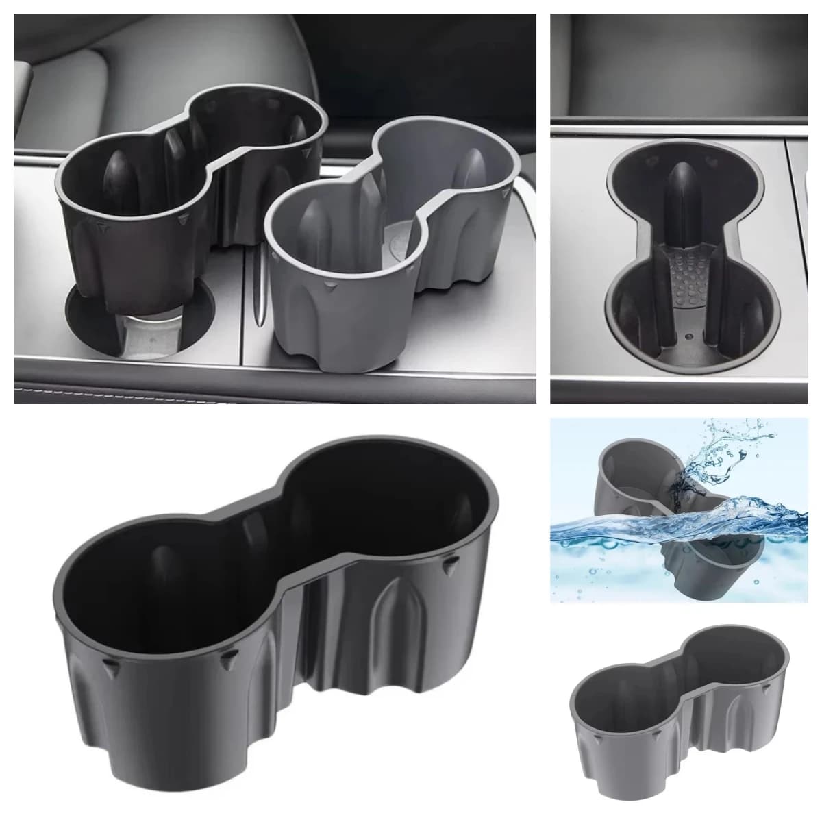 Per Tesla Modello 3 Highland 2024 Portabicchieri Acqua Inserto Console Centrale Organizzatore Scatola di Immagazzinaggio TPE Più Nuovo Model3 Accessori Auto